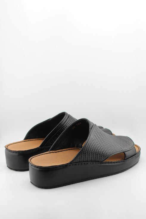 DFC Relax Men Embossed Print Leather Slide Sandals